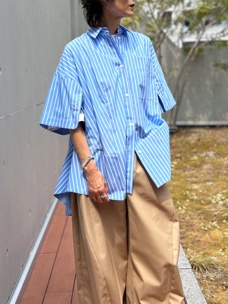 någonstans / tent line shirt / water / 470JA430-0421