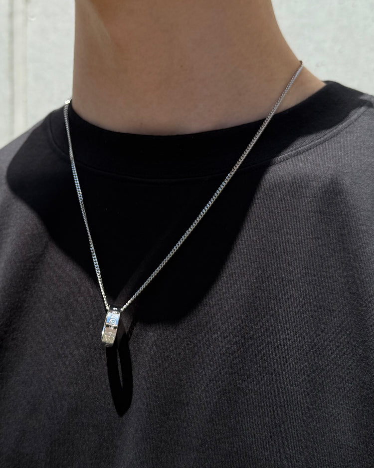 MM⑥  Maison Margiela / Minimal Logo 6mm Pendant Ring Necklace  / Silver / SM6UU0048