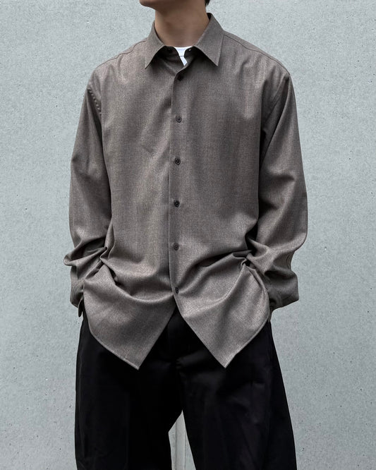 AURALEE / SUPER LIGHT WOOL SHIRT / TOP BROWN / A26AS02OS