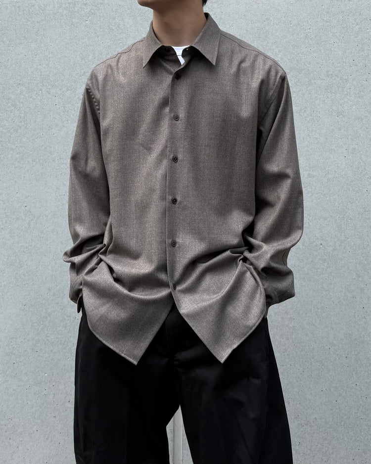 AURALEE / SUPER LIGHT WOOL SHIRT / TOP BROWN / A26AS02OS