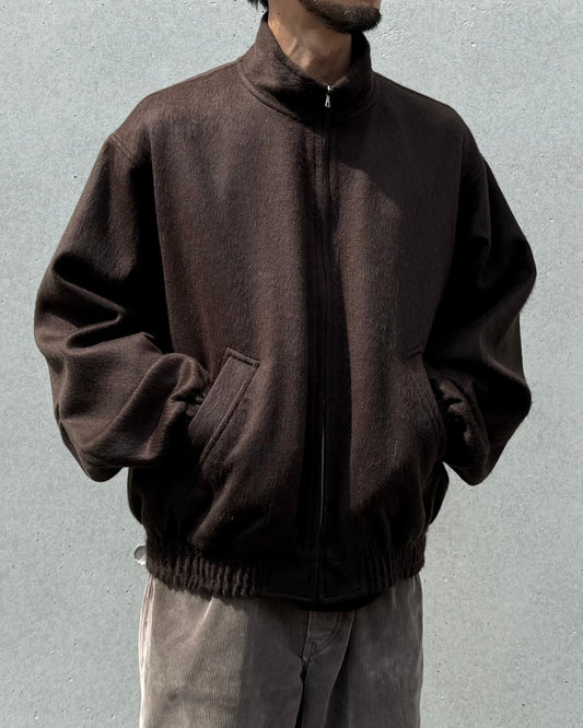 AURALEE / BABY CAMEL FLANNEL ZIP BLOUSON / DARK BROWN / A25AB03BF