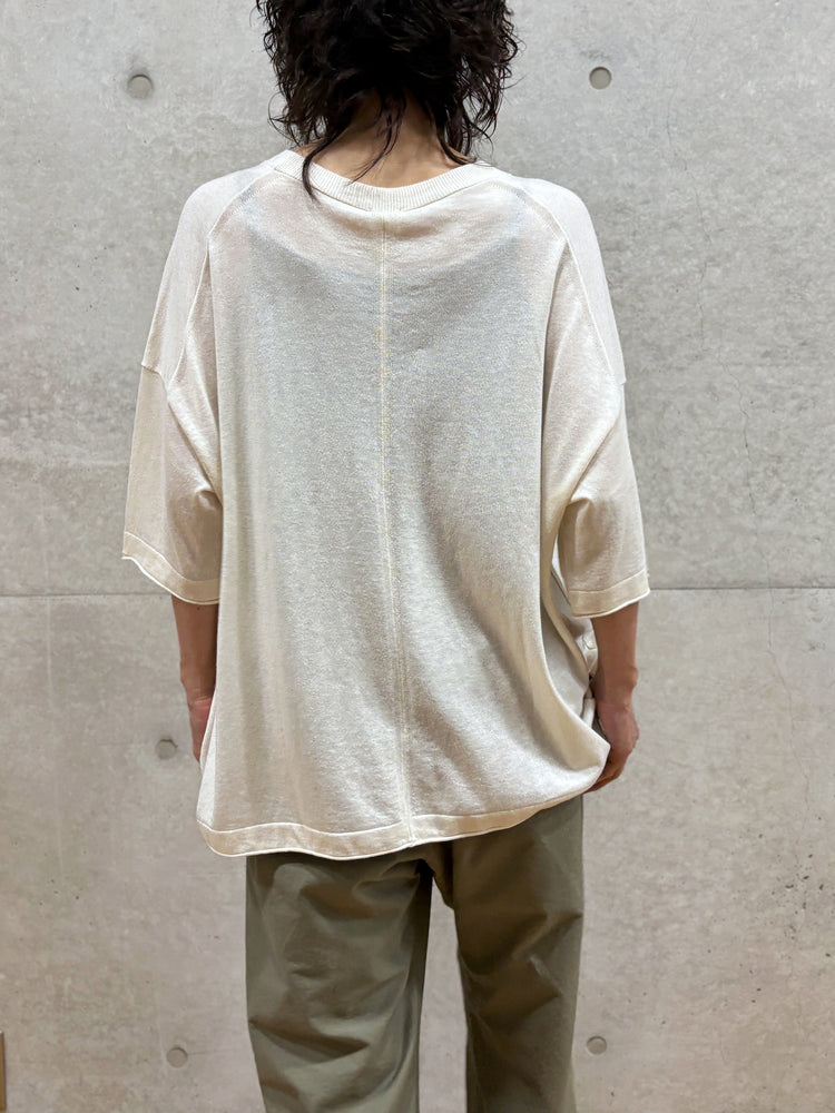 C.T.plage / Original cotton silk oversized pullover / white / CT26118