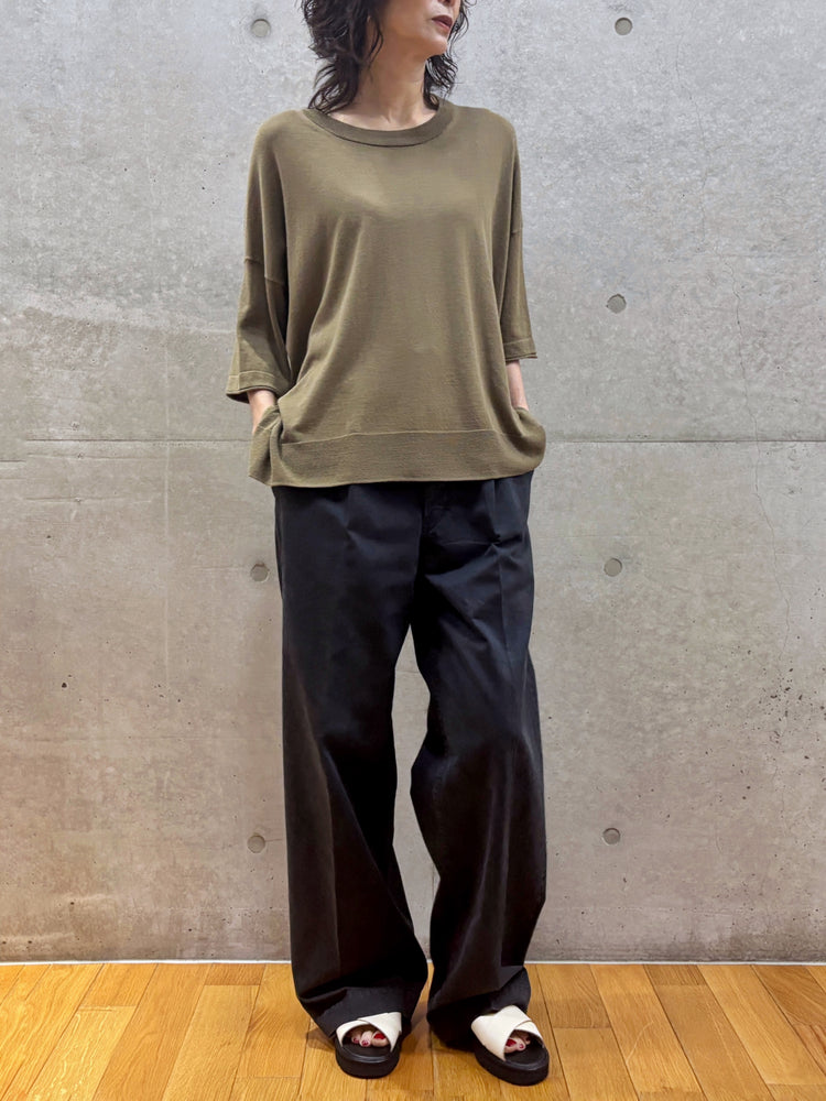C.T.plage / Original cotton silk oversized pullover / greige / CT26118