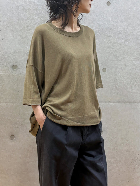 C.T.plage / Original cotton silk oversized pullover / greige / CT26118