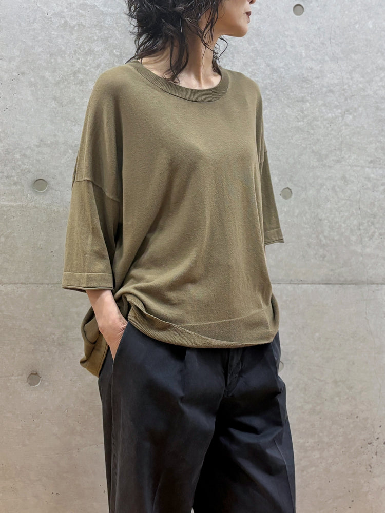 C.T.plage / Original cotton silk oversized pullover / greige / CT26118