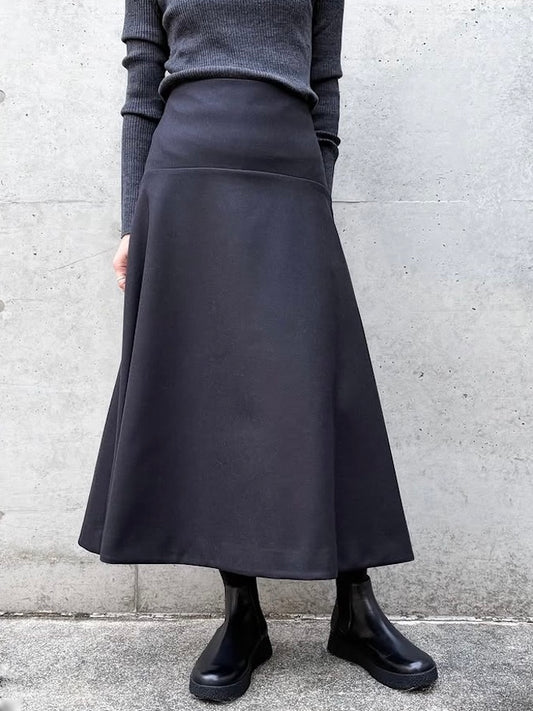 AURALEE / LIGHT MELTON SKIRT / DARK CHARCOAL
