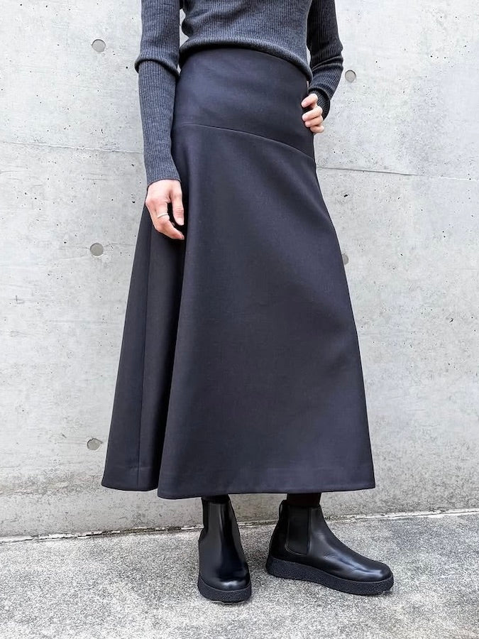 AURALEE / LIGHT MELTON SKIRT / DARK CHARCOAL