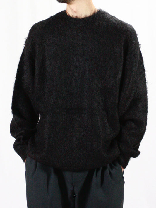 AURALEE / BRUSHED SUPER KID MOHAIR KNIT P/O / INK BLACK / A24AP03KM