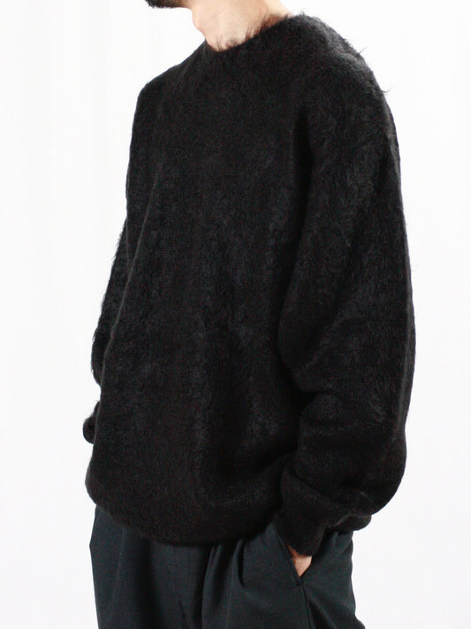 AURALEE / BRUSHED SUPER KID MOHAIR KNIT P/O / INK BLACK / A24AP03KM