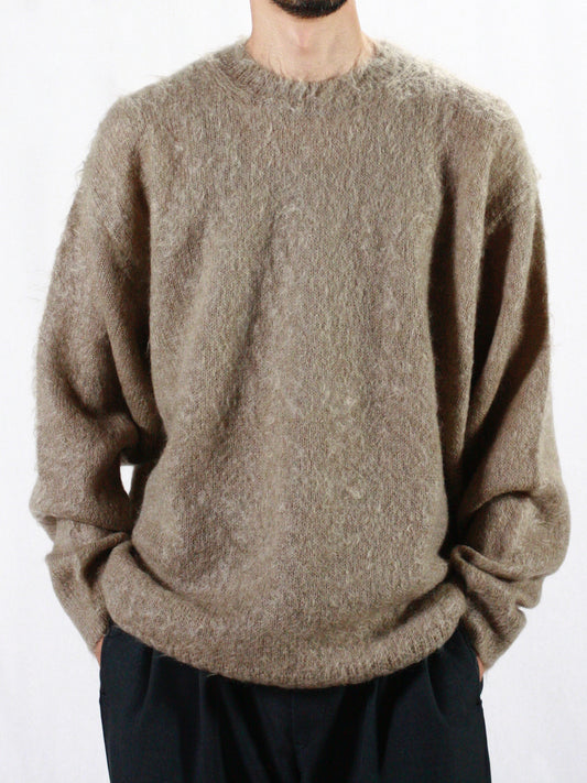 AURALEE / BRUSHED SUPER KID MOHAIR KNIT P/O / GRAY BEIGE / A24AP03KM