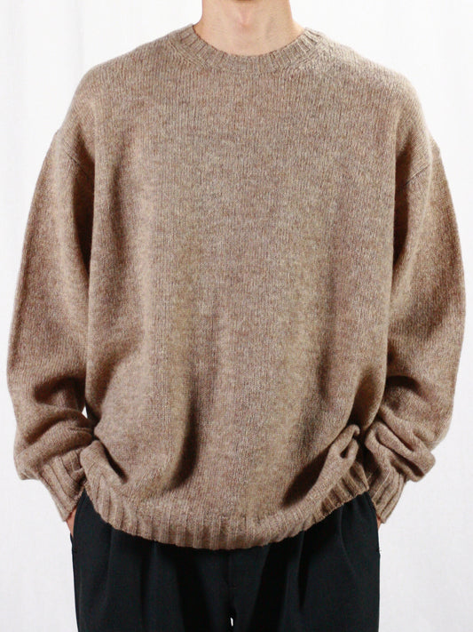 AURALEE / SHETLAND WOOL CASHMERE KNIT P/O / TOP BEIGE / A24AP02SC