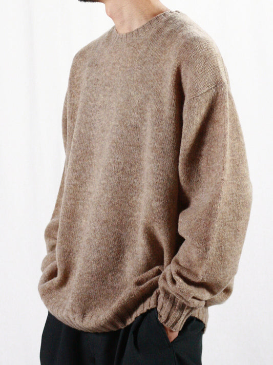 AURALEE / SHETLAND WOOL CASHMERE KNIT P/O / TOP BEIGE / A24AP02SC