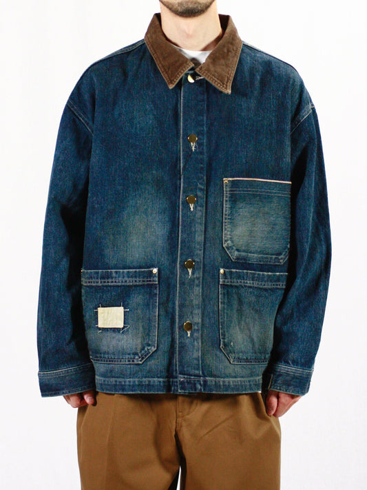 MADNESS / REGENERATED 1960S 3P CHORE JACKET / INDIGO / FW24-JDN3-D001_ING