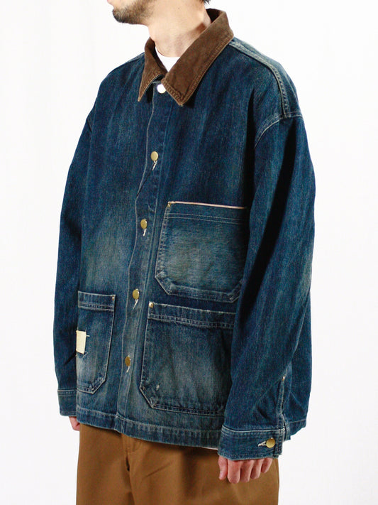 MADNESS / REGENERATED 1960S 3P CHORE JACKET / INDIGO / FW24-JDN3-D001_ING