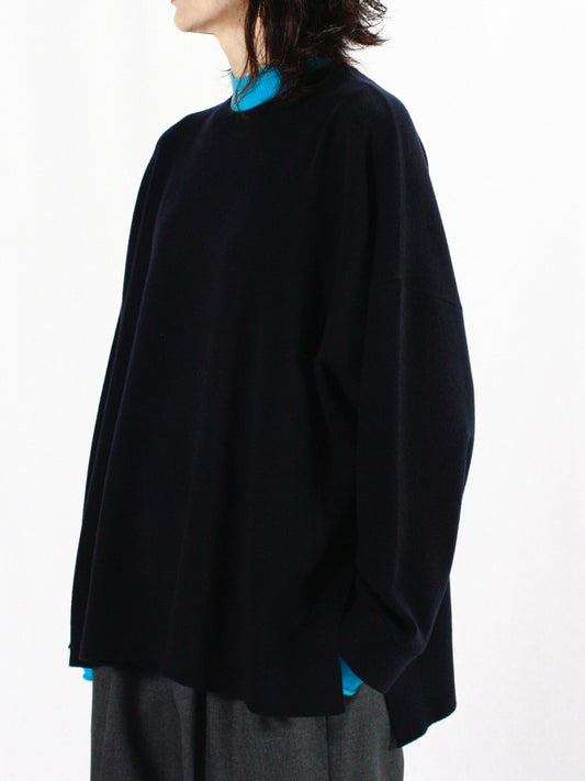 ENFÖLD / LAYERED NECK BOX PULLOVER / D.NAVY / 300HA270-2240