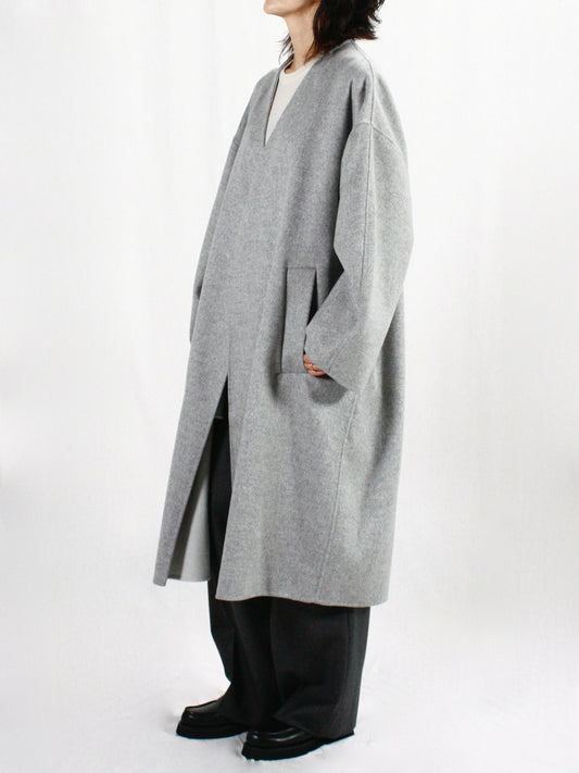 ENFÖLD / NO-COLLAR WIDE COAT / T.GRAY / 300HA130-1650