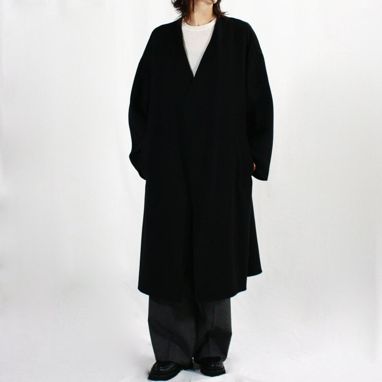 ENFÖLD / NO-COLLAR WIDE COAT / BLACK / 300HA130-1650