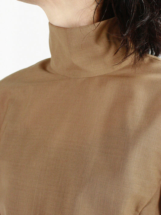 BOWTE / WORSTED STAND COLLAR SHIRT / BEIGE / 242-01-0007