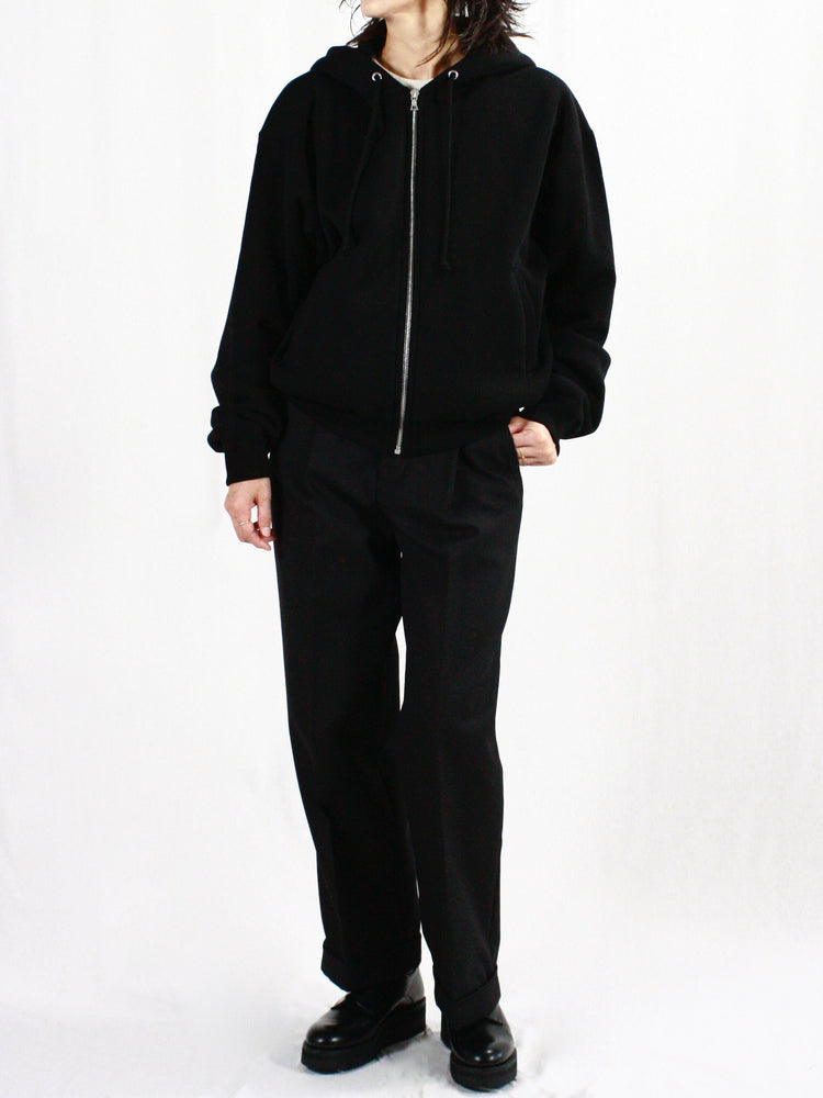 AURALEE / SMOOTH SOFT SWEAT ZIP PARKA / BLACK / A24AP05IU