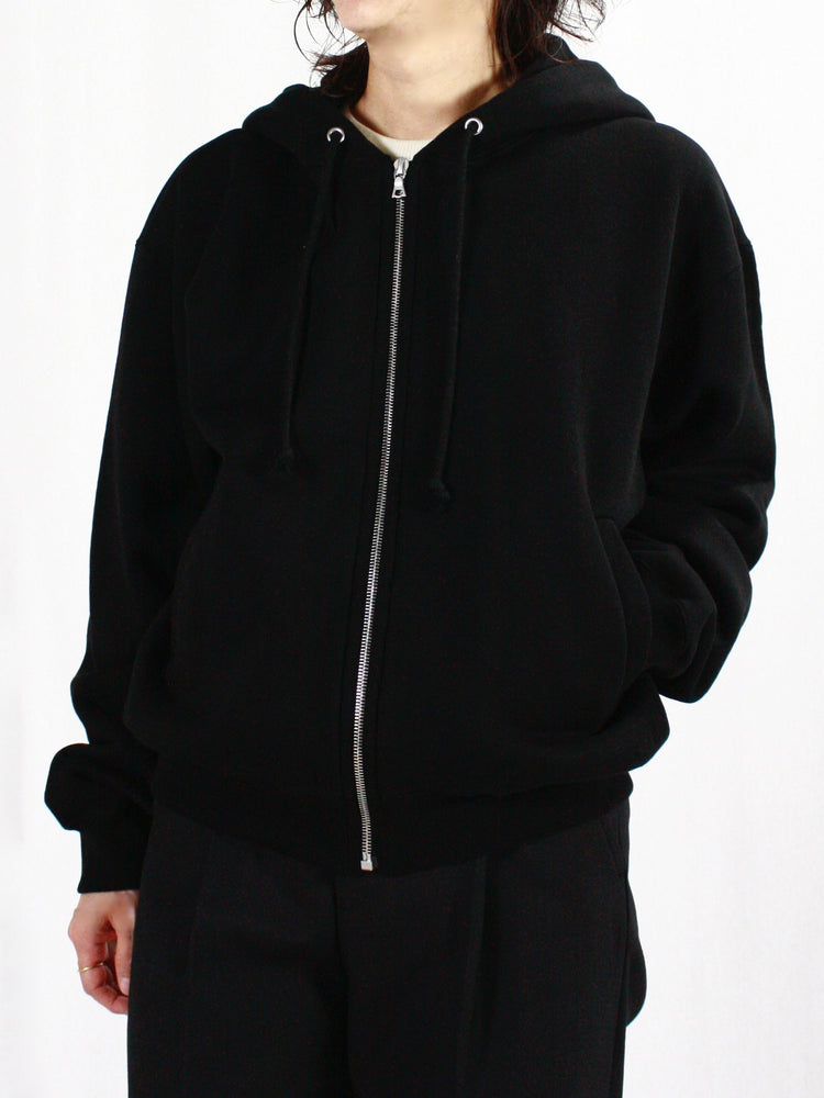 AURALEE / SMOOTH SOFT SWEAT ZIP PARKA / BLACK / A24AP05IU