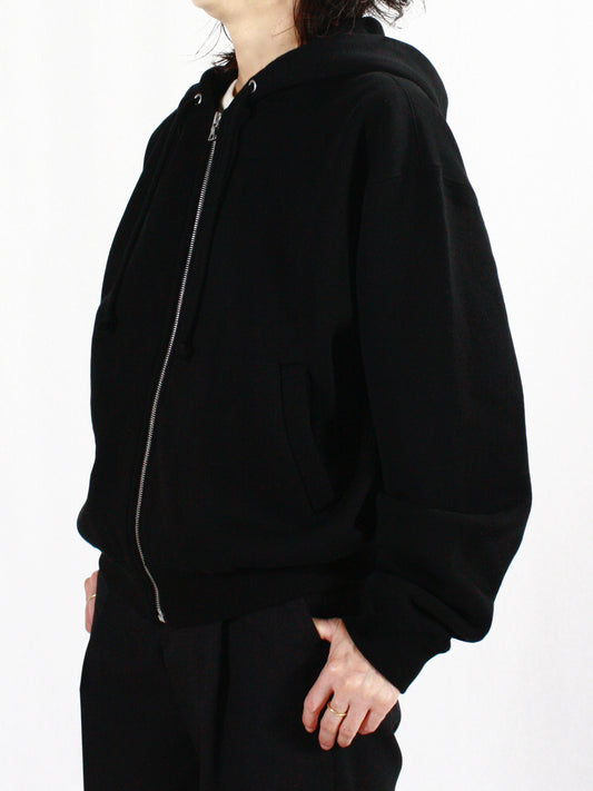 AURALEE / SMOOTH SOFT SWEAT ZIP PARKA / BLACK / A24AP05IU