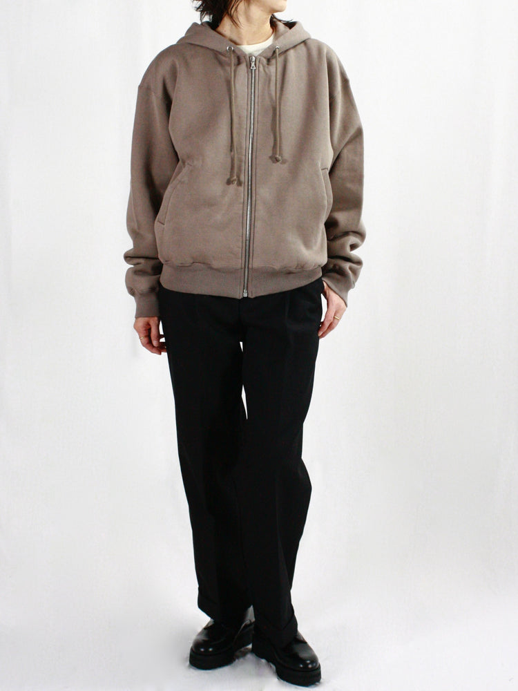 AURALEE / SMOOTH SOFT SWEAT ZIP PARKA / OLIVE BROWN / A24AP05IU