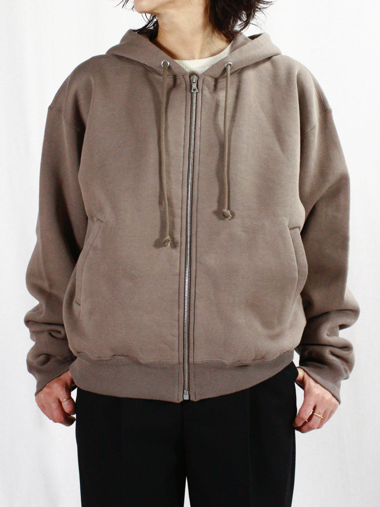 AURALEE / SMOOTH SOFT SWEAT ZIP PARKA / OLIVE BROWN / A24AP05IU