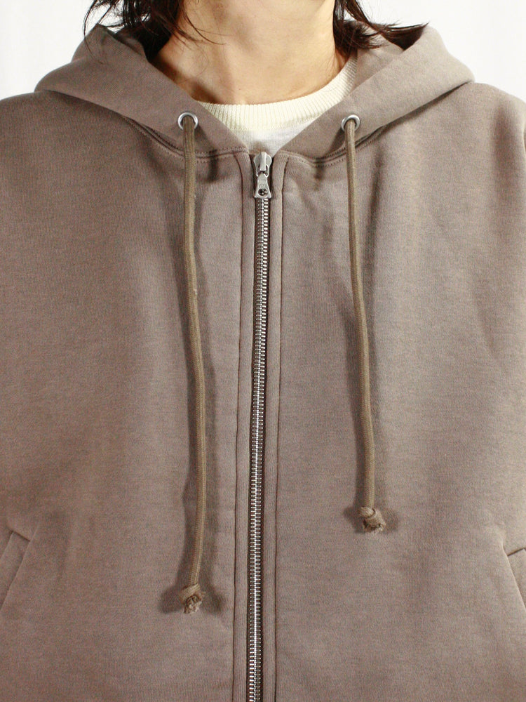 AURALEE / SMOOTH SOFT SWEAT ZIP PARKA / OLIVE BROWN / A24AP05IU