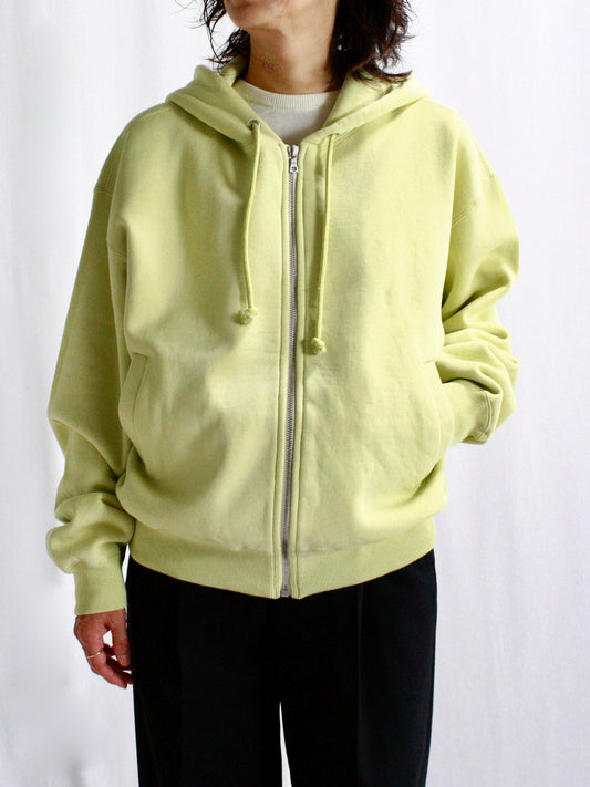 AURALEE / SMOOTH SOFT SWEAT ZIP PARKA / LIGHT LIME / A24AP05IU