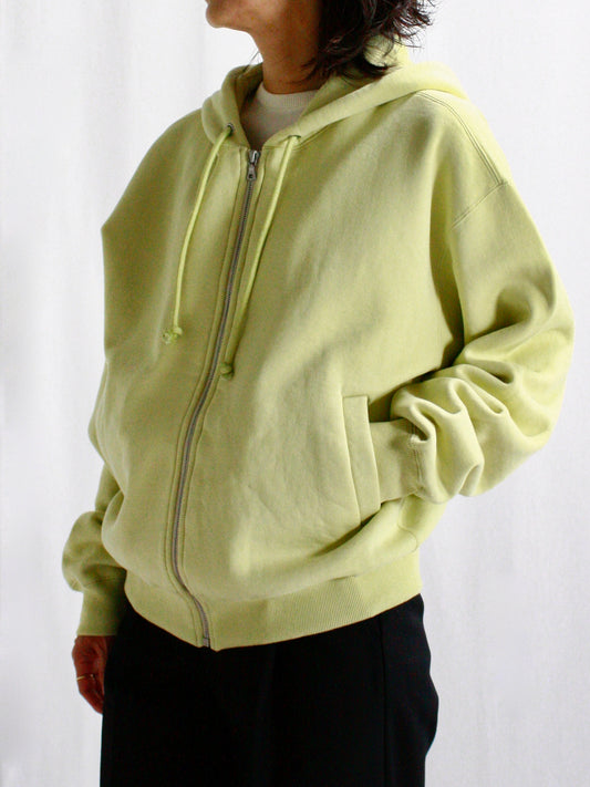 AURALEE / SMOOTH SOFT SWEAT ZIP PARKA / LIGHT LIME / A24AP05IU