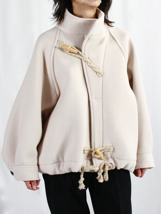 HYKE / DOUBLE FACE DUFFEL JACKET / CREAM / 17472