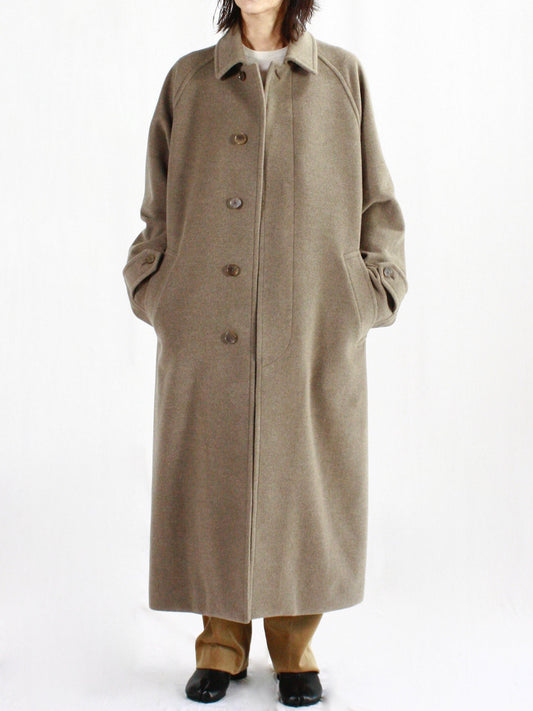 AURALEE / SUPER FINE WOOL MOSSER SOUTIEN COLLAR COAT /  KAHKI BEIGE / A24ACO4WM