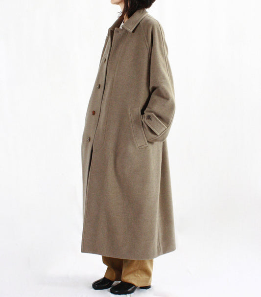 AURALEE / SUPER FINE WOOL MOSSER SOUTIEN COLLAR COAT /  KAHKI BEIGE / A24ACO4WM