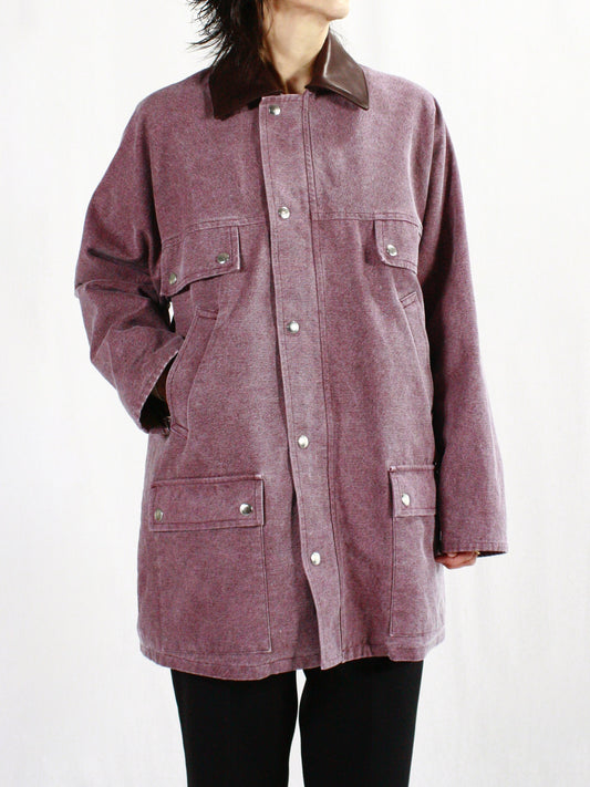 AURALEE / WASHED ORGANIC CANVAS HUNTING BLOUSON / PURPLE /a24ab05hg