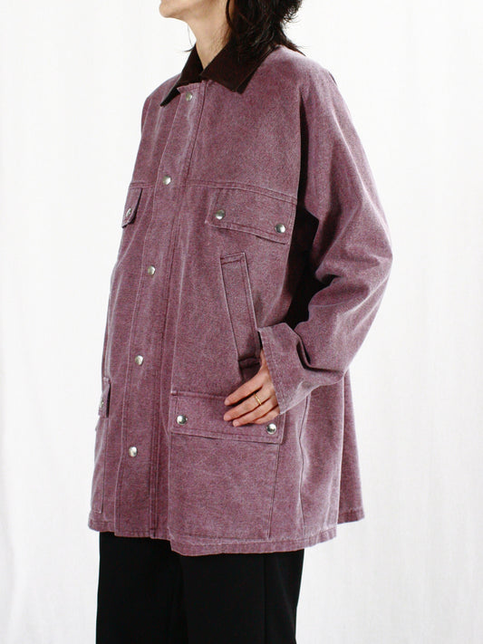 AURALEE / WASHED ORGANIC CANVAS HUNTING BLOUSON / PURPLE /a24ab05hg