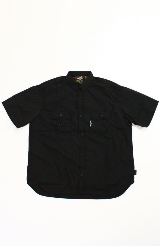 COMME des GARCONS HOMME / ナイロンタイプライター S/S SHIRT・BLACK・HM-B021