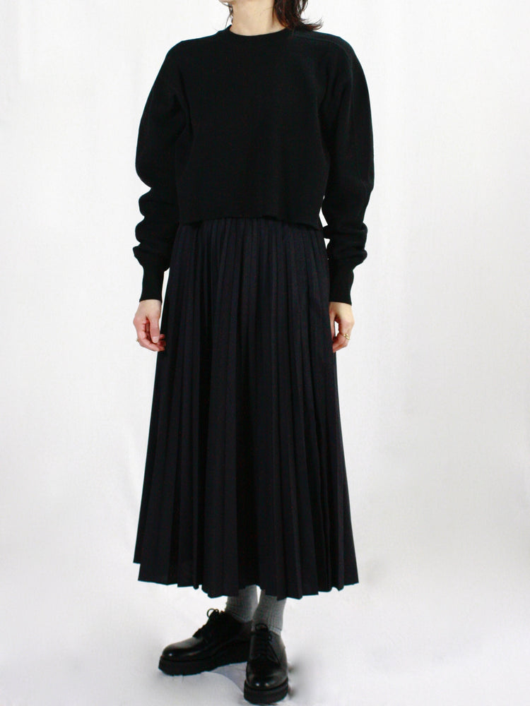 HYKE / THERMAL CROPPED SHIRT /  Black / 12411