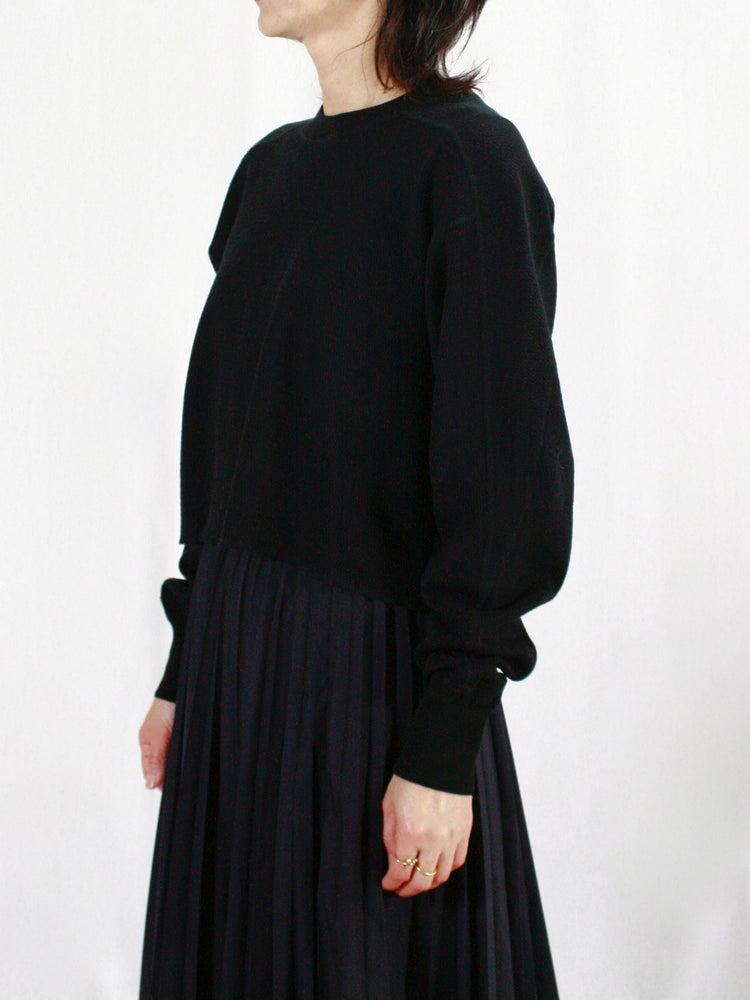 HYKE / THERMAL CROPPED SHIRT /  Black / 12411