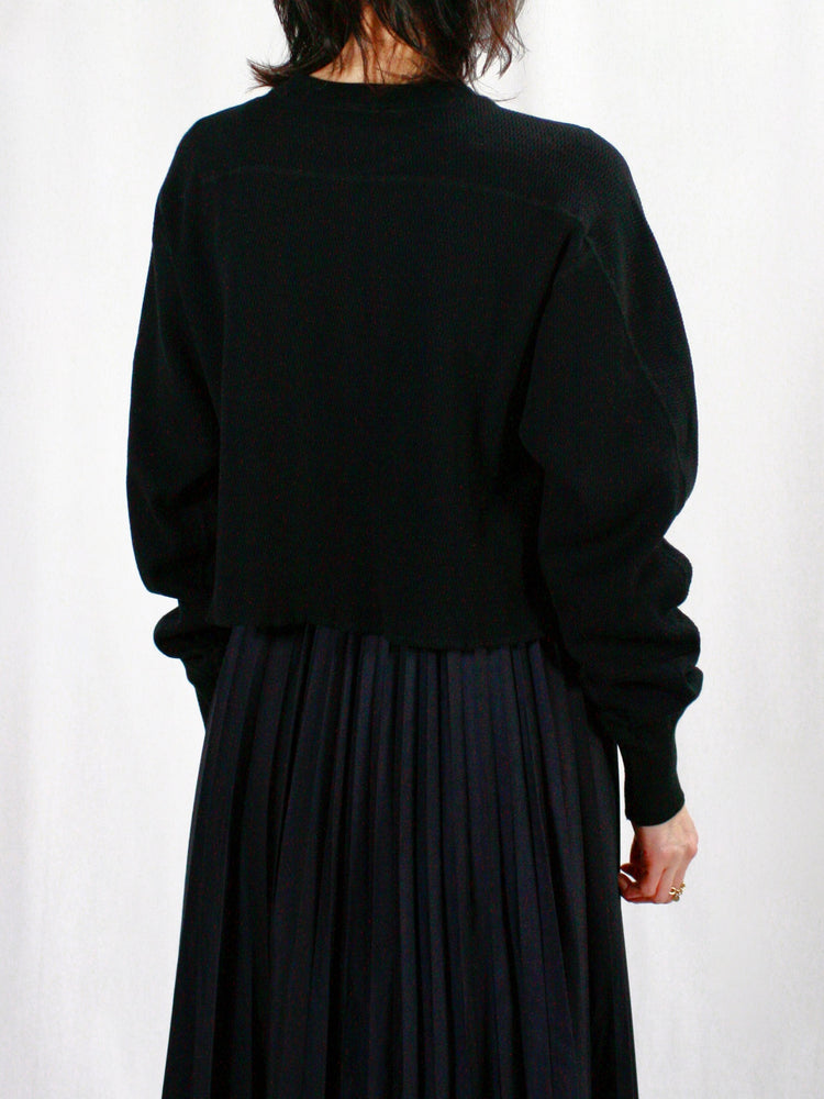 HYKE / THERMAL CROPPED SHIRT /  Black / 12411