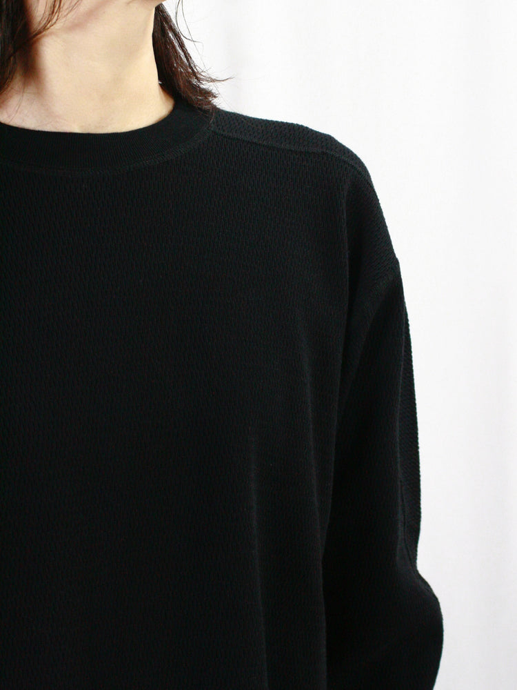 HYKE / THERMAL CROPPED SHIRT /  Black / 12411