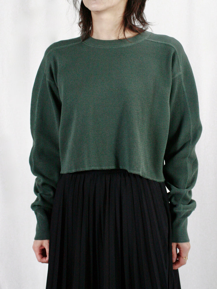 HYKE / THERMAL CROPPED SHIRT / Olive drab / 12411