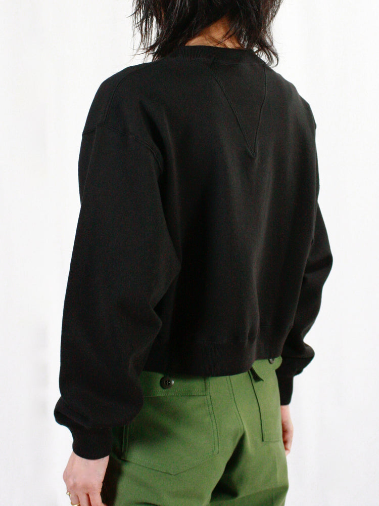 HYKE / CROPPED SWEAT SHIRT / Black / 12413