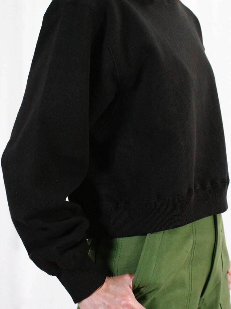 HYKE / CROPPED SWEAT SHIRT / Black / 12413