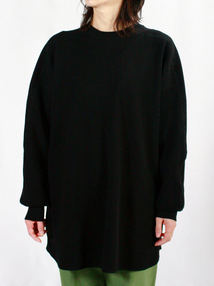 HYKE / THERMAL SHIRT BIG FIT / Black / 12394