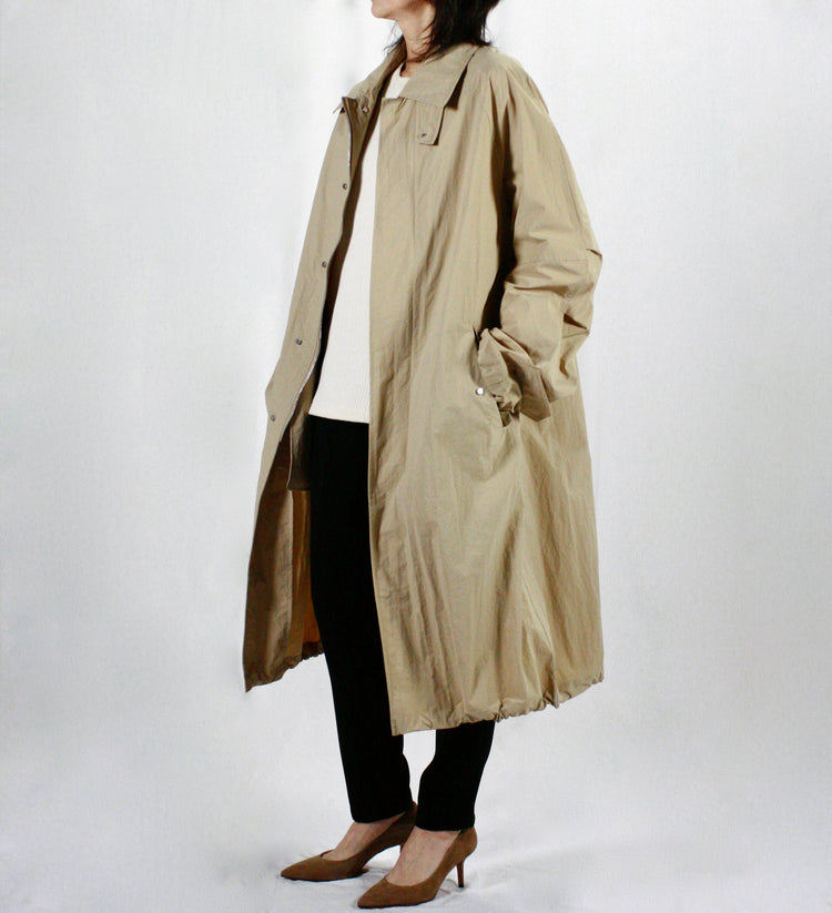 ASTRAET / ナイロン ジップ ステンカラーコート UNISEX / BEIGE / 5425-199-0263