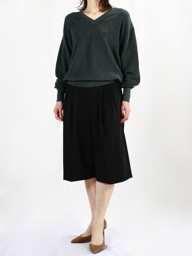 ESLOW / WOOL TORO CULOTTE PANTS / BLACK / A2051FP205