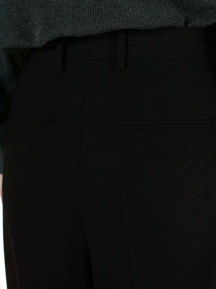 ESLOW / WOOL TORO THREE TUCKED PANTS / BLACK / A2051FP206