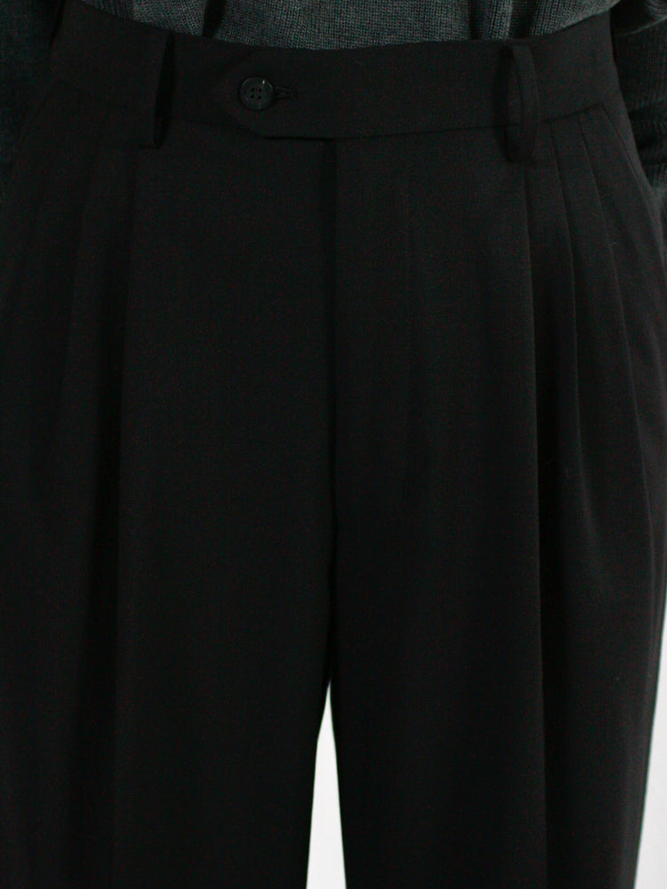 ESLOW / WOOL TORO THREE TUCKED PANTS / BLACK / A2051FP206