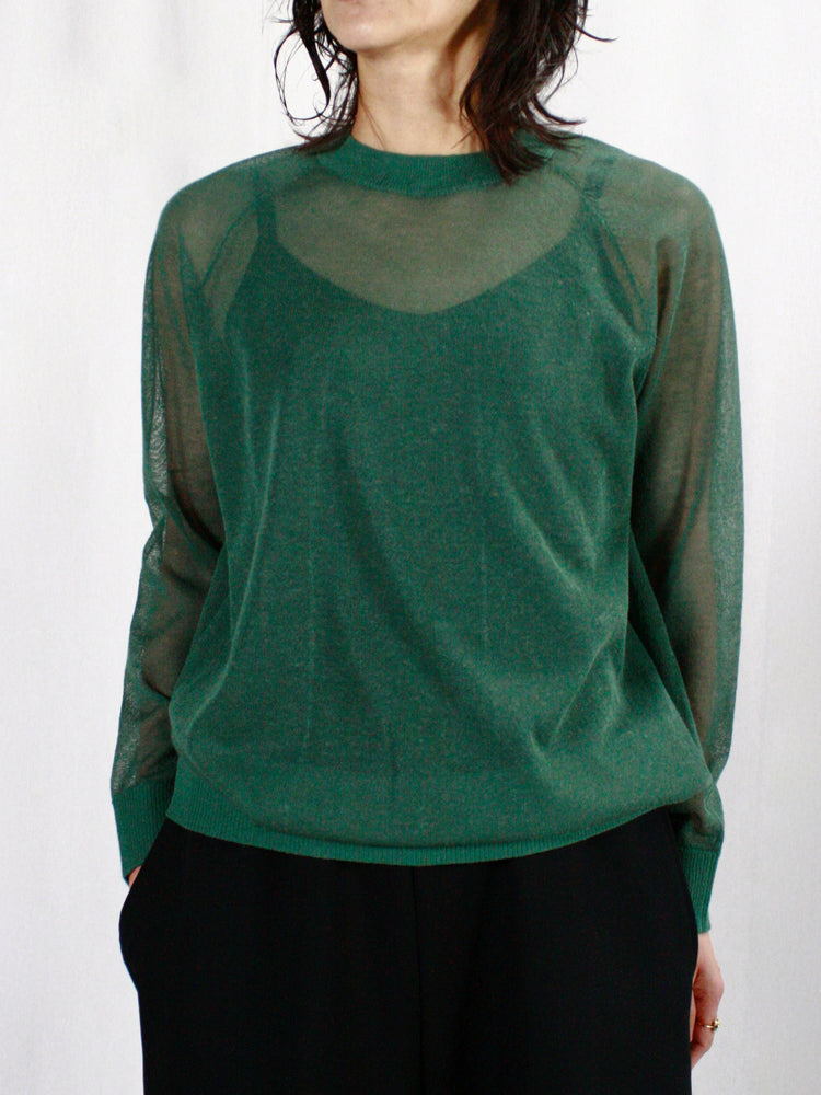 mtmodelist / L/S シースルーニット / Bottle Green / ME-K01-300