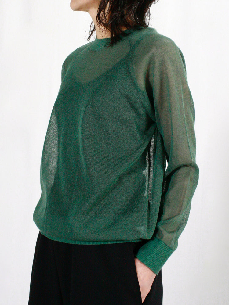 mtmodelist / L/S シースルーニット / Bottle Green / ME-K01-300